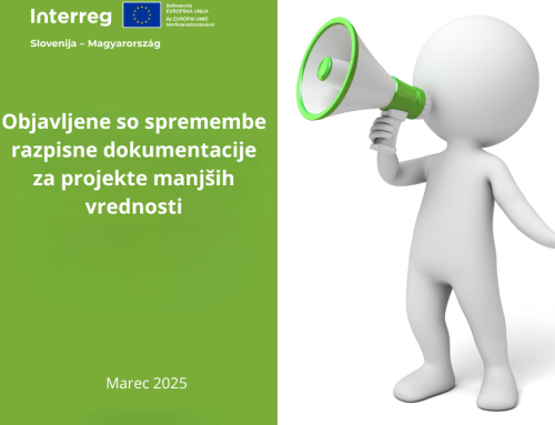 Objavljene so spremembe razpisne dokumentacije za projekte manjših vrednosti