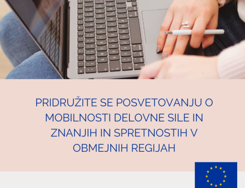 Pridružite se posvetovanju o mobilnosti delovne sile in znanjih in spretnostih v obmejnih regijah!